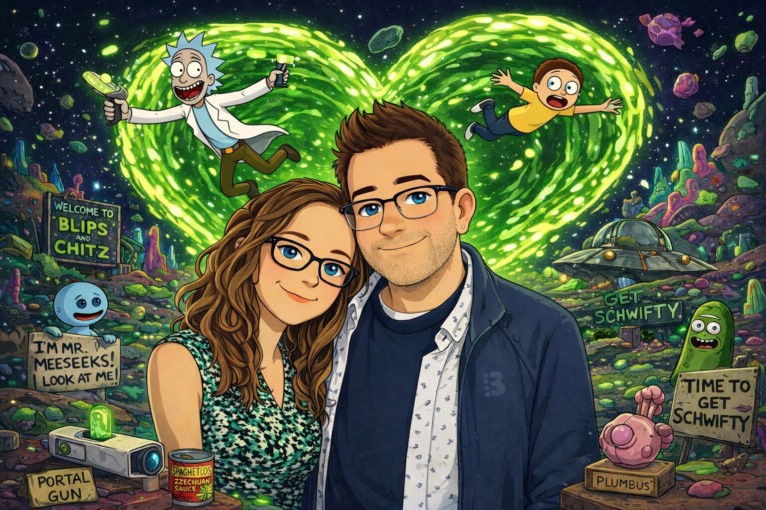 Julia and Christian illustrated